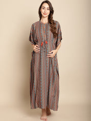 Printed Multi Colour Maternity Kaftan