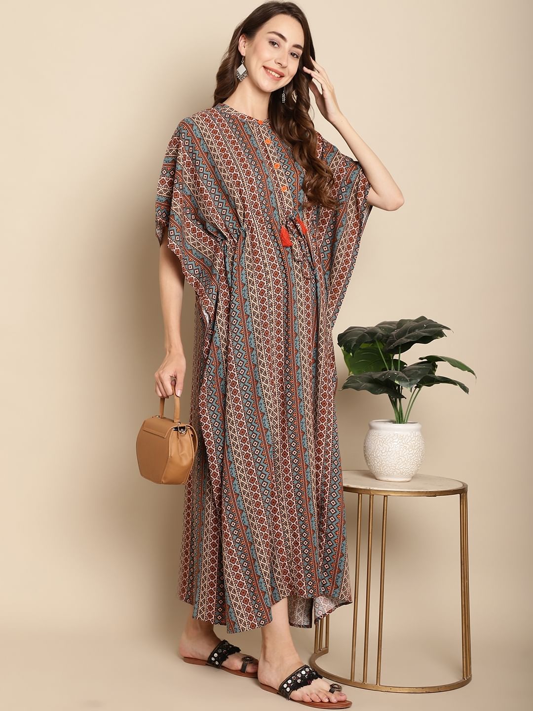 Printed Multi Colour Maternity Kaftan