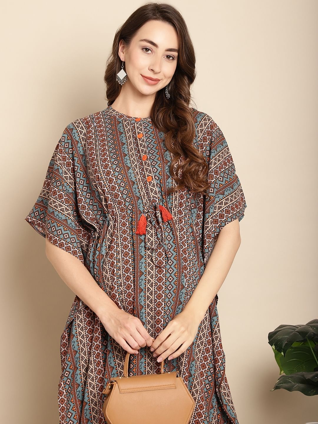 Printed Multi Colour Maternity Kaftan