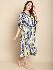 Tie & Dye Blue Maternity Kaftan