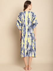 Tie & Dye Blue Maternity Kaftan