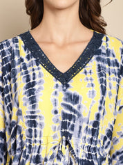 Tie & Dye Blue Maternity Kaftan