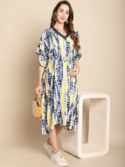 Tie & Dye Blue Maternity Kaftan