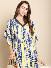 Tie & Dye Blue Maternity Kaftan