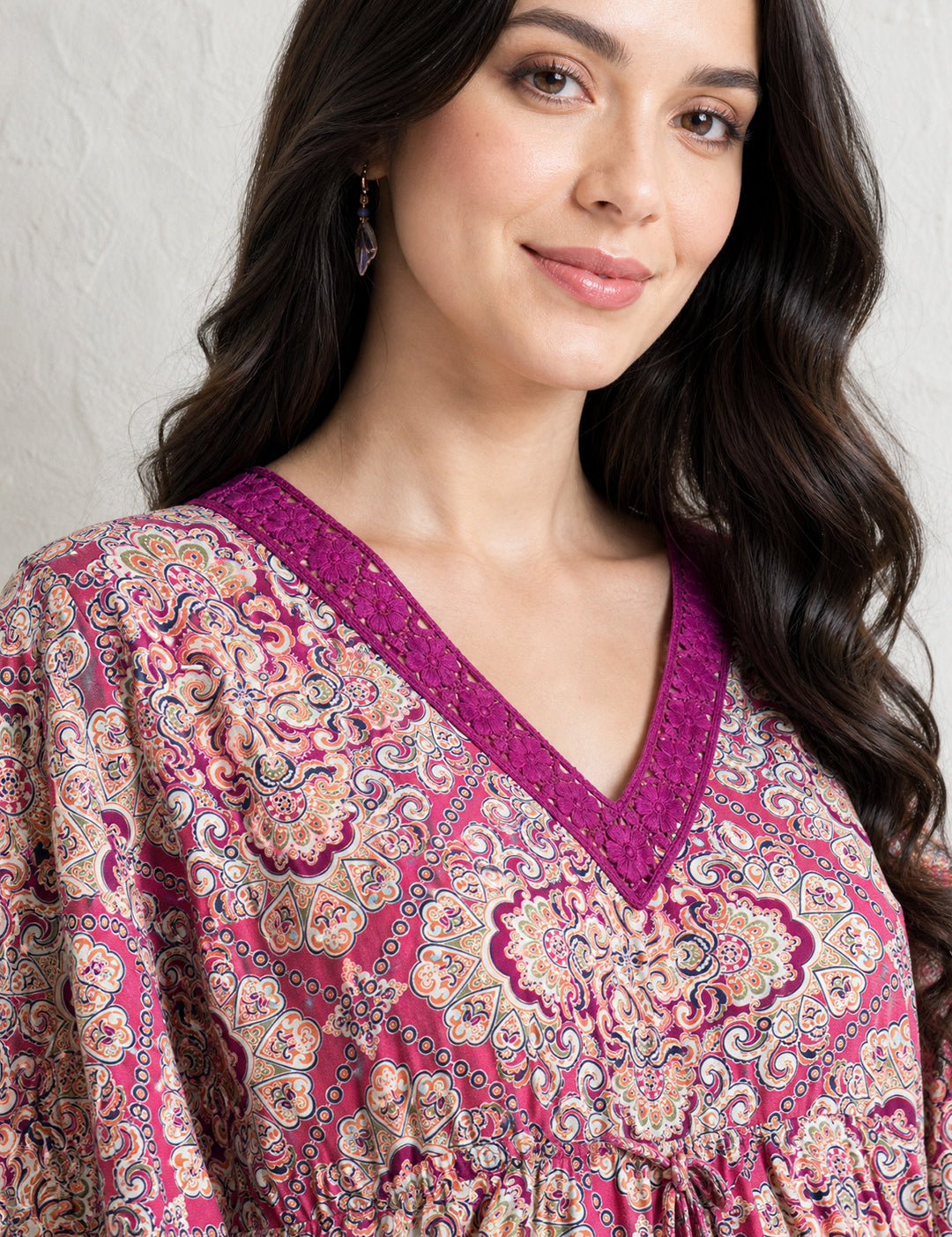 Printed Pink Maternity Kaftan