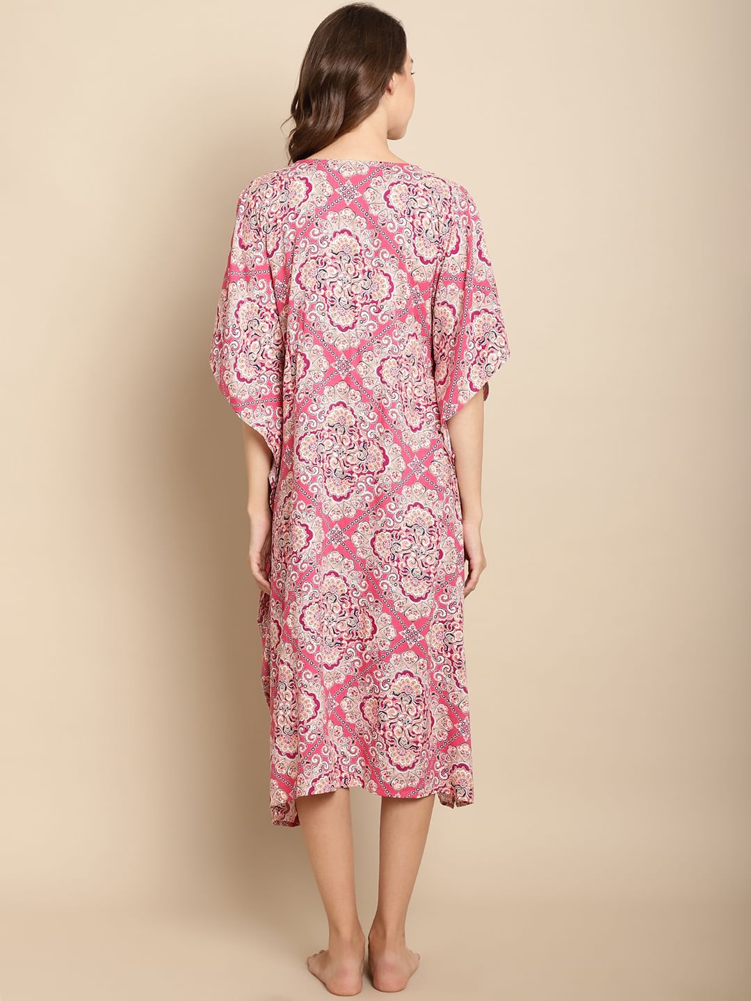 Printed Pink Maternity Kaftan