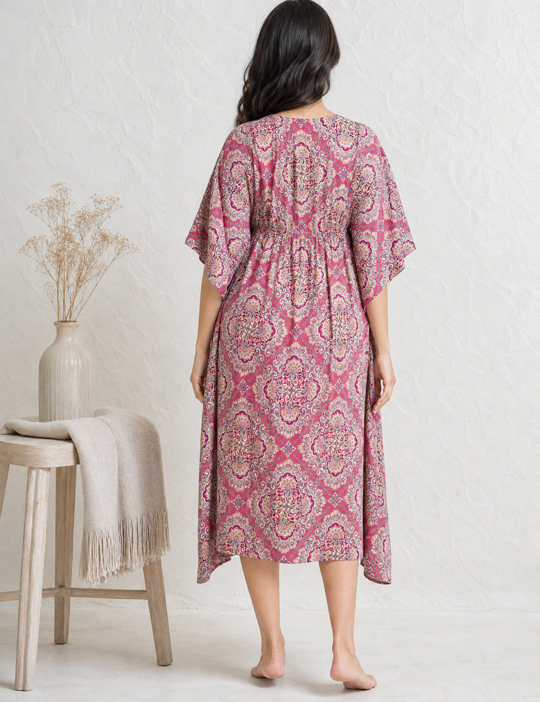 Printed Pink Maternity Kaftan
