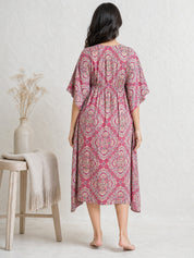 Printed Pink Maternity Kaftan