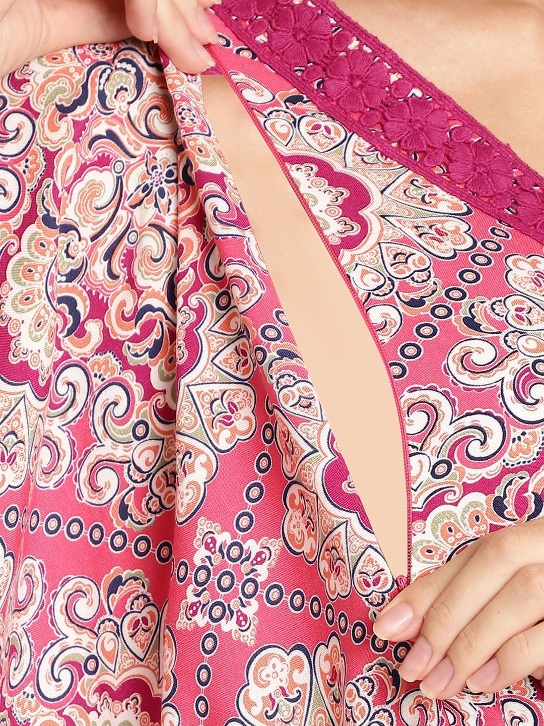 Printed Pink Maternity Kaftan