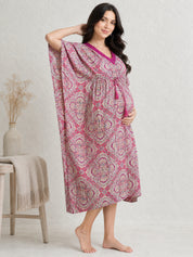 Printed Pink Maternity Kaftan