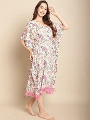 Floral Light Pink Maternity Kaftan