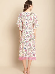 Floral Light Pink Maternity Kaftan
