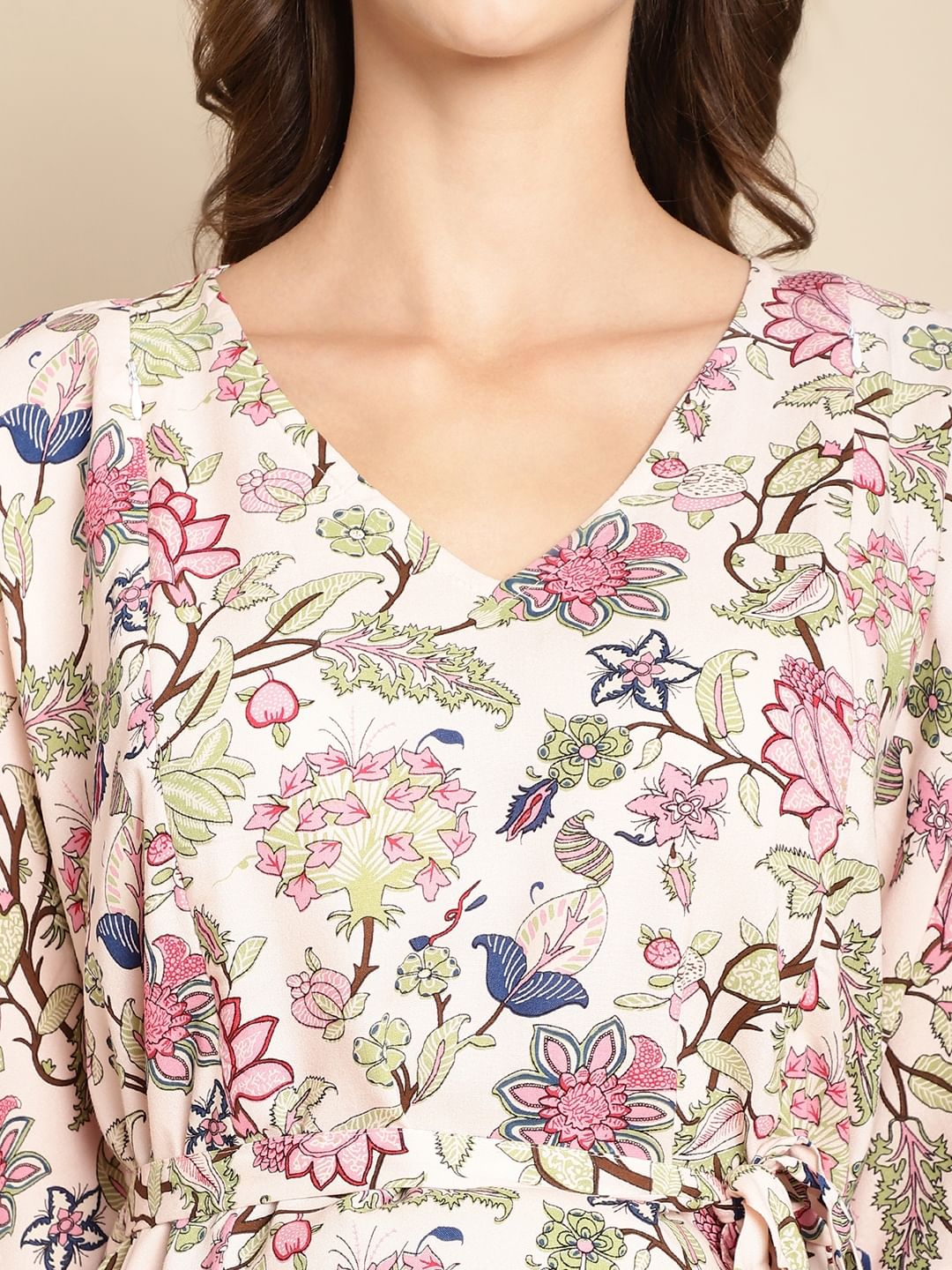 Floral Light Pink Maternity Kaftan