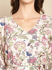 Floral Light Pink Maternity Kaftan