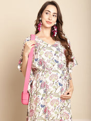 Floral Light Pink Maternity Kaftan