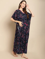 Floral Navy Blue Maternity Kaftan
