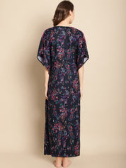 Floral Navy Blue Maternity Kaftan