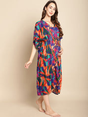 Abstract Print Multi Colour Maternity Kaftan