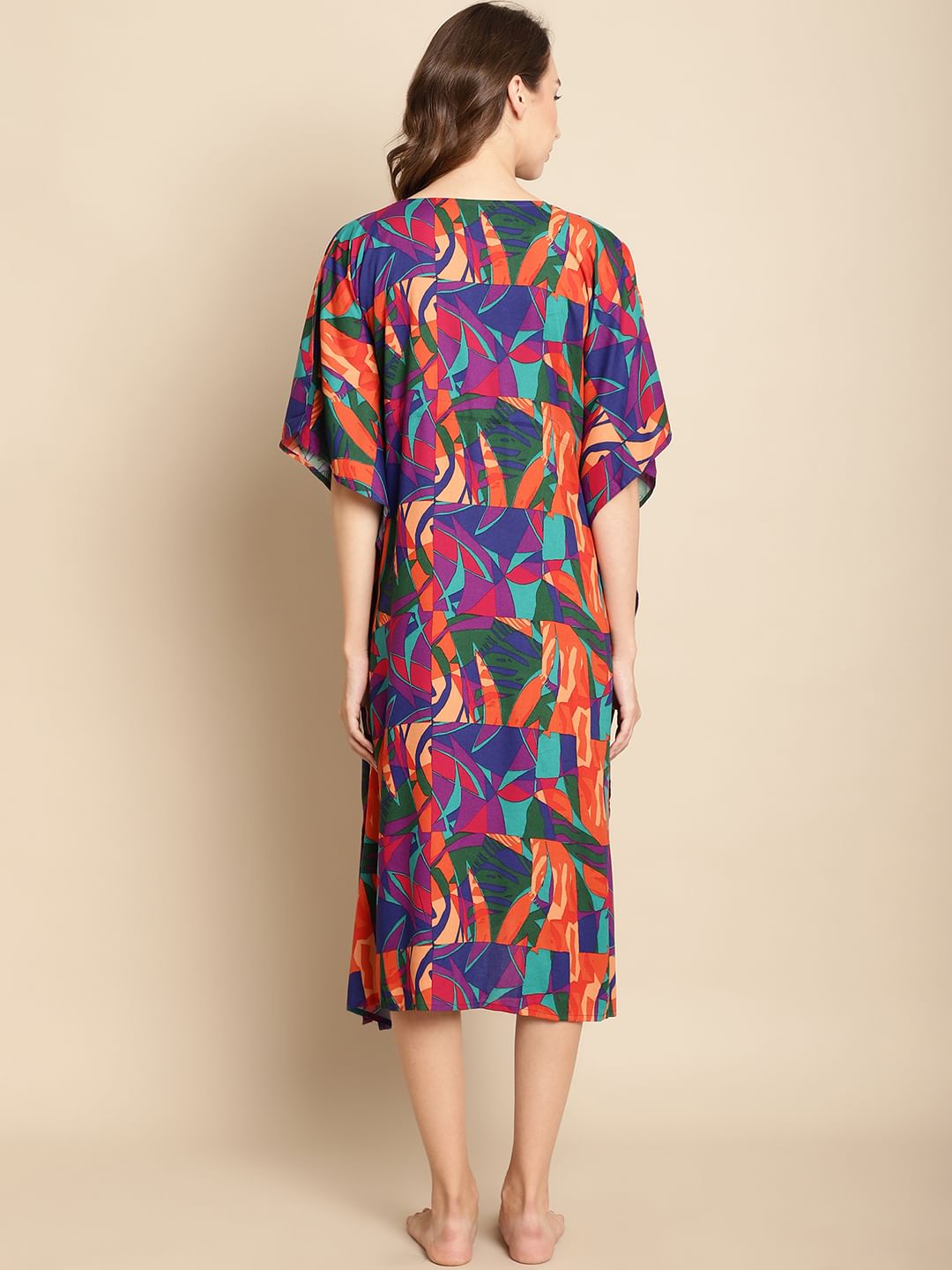 Abstract Print Multi Colour Maternity Kaftan
