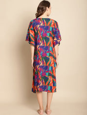 Abstract Print Multi Colour Maternity Kaftan