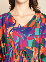 Abstract Print Multi Colour Maternity Kaftan