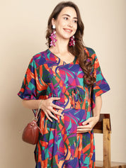 Abstract Print Multi Colour Maternity Kaftan