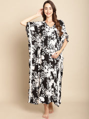 Floral Black Maternity Kaftan