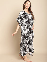 Floral Black Maternity Kaftan