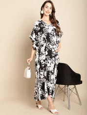 Floral Black Maternity Kaftan