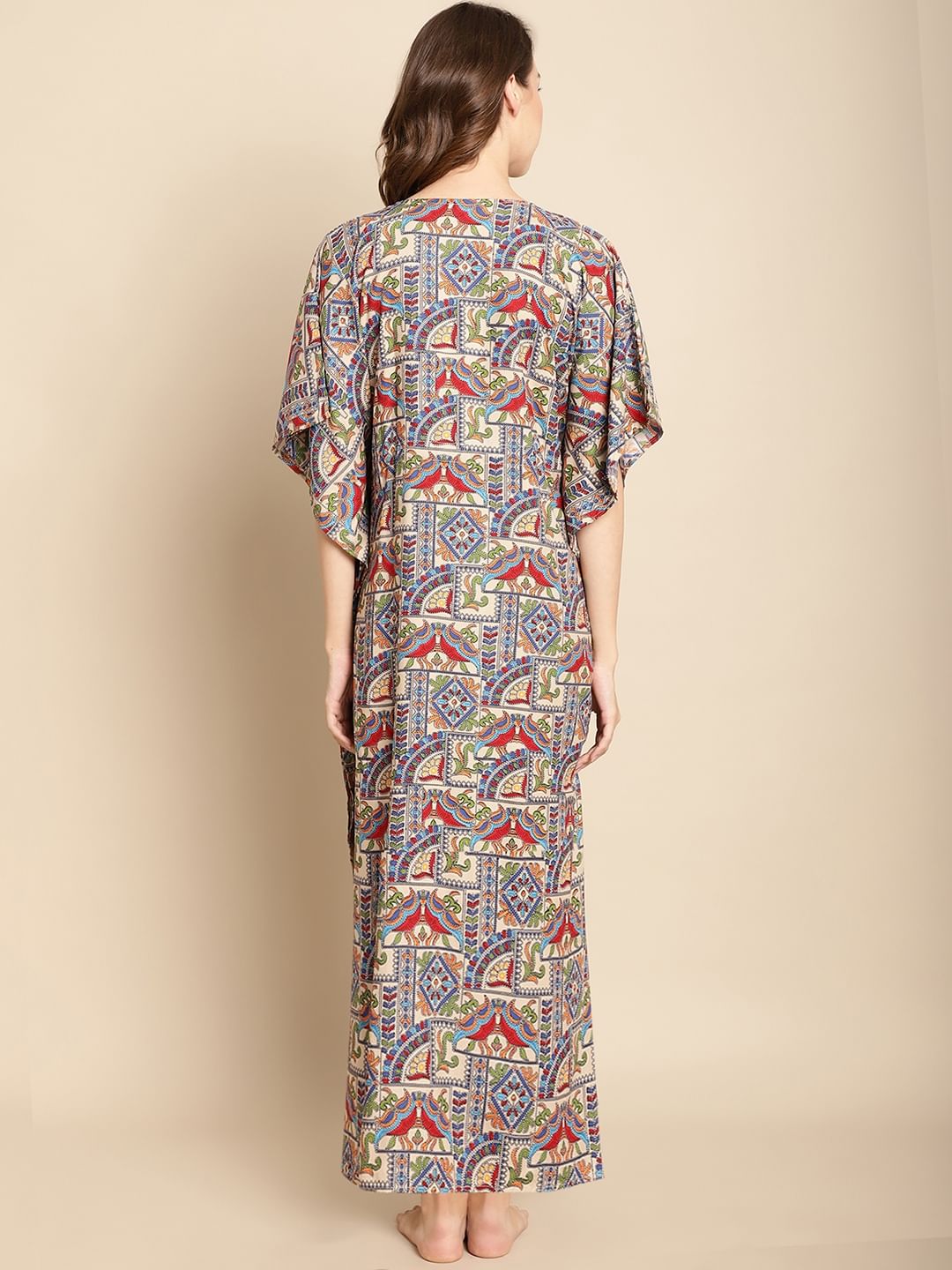 Abstract Print Multi Colour Maternity Kaftan