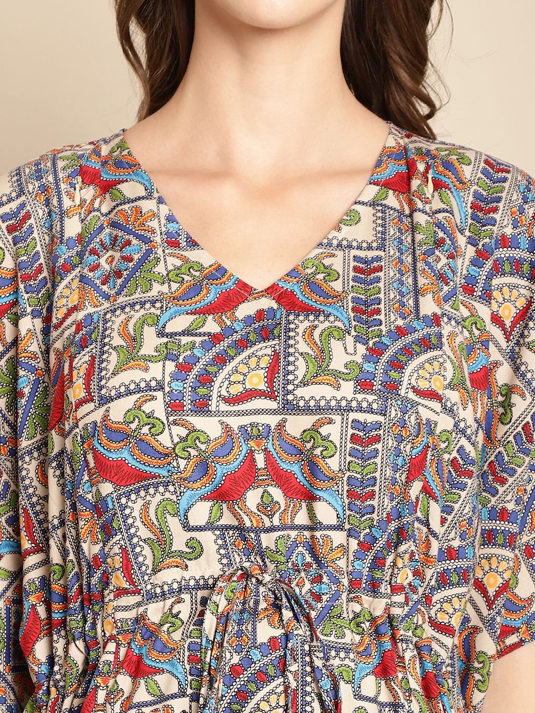 Abstract Print Multi Colour Maternity Kaftan