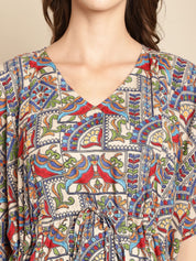 Abstract Print Multi Colour Maternity Kaftan