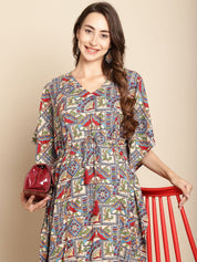 Abstract Print Multi Colour Maternity Kaftan