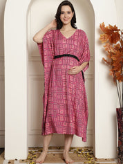Pink Rayon Maternity Kaftan