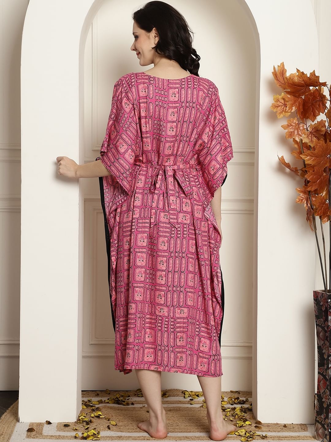 Pink Rayon Maternity Kaftan