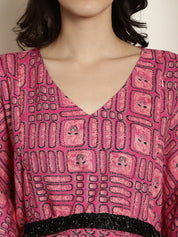 Pink Rayon Maternity Kaftan
