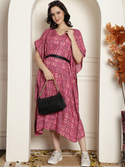 Pink Rayon Maternity Kaftan