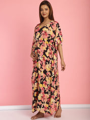 Rayon Floral Multi Maternity Feeding Kaftan