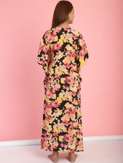 Rayon Floral Multi Maternity Feeding Kaftan