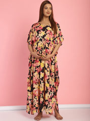 Rayon Floral Multi Maternity Feeding Kaftan