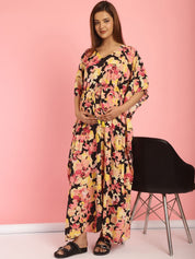 Rayon Floral Multi Maternity Feeding Kaftan