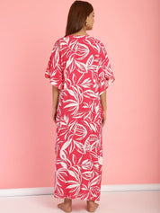 Rayon Floral Pink Maternity Feeding Kaftan