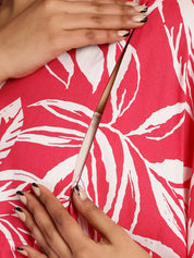 Rayon Floral Pink Maternity Feeding Kaftan