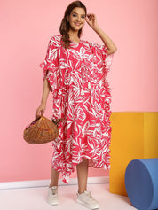 Rayon Floral Pink Maternity Feeding Kaftan