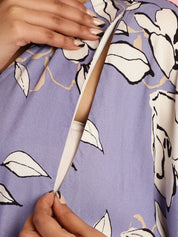 Rayon Floral Lilac Maternity Feeding Kaftan