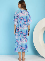 Blue Maternity Swimwear Cover-up Kaftan