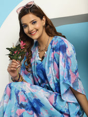 Blue Maternity Swimwear Cover-up Kaftan
