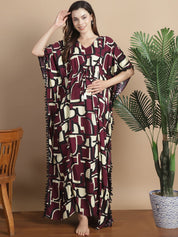 Purple Geometric Rayon Maternity Kaftan