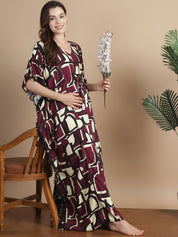 Purple Geometric Rayon Maternity Kaftan