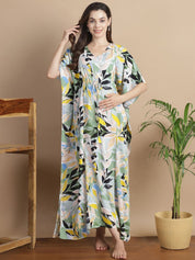Sea Green Floral Rayon Maternity Kaftan